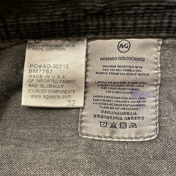 AG-ED Denim The Graduate Tailored Leg. Men's 32 black corduroy. Zipper fly. - Picture 3 of 6